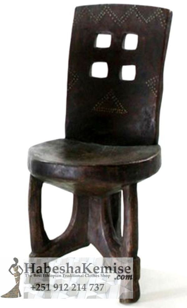 Cultural Wooden Chair Ethiopian House Decor-12