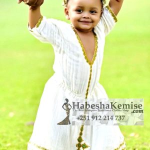 Arenguaday Gold Ethiopian Traditional Dress Kids-11