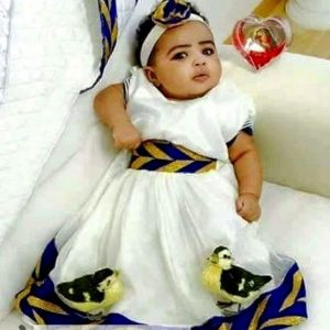Baby Blue Ethiopian Traditional Dress Kids-12