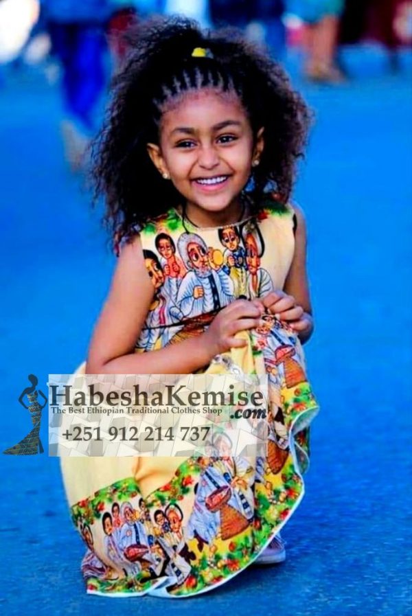 Makeda Ethiopian Traditional Dress Kids-24