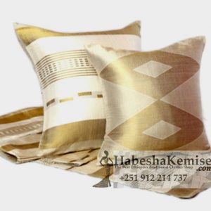 White Gold Handmade Pillow Set Ethiopian House Decor-23